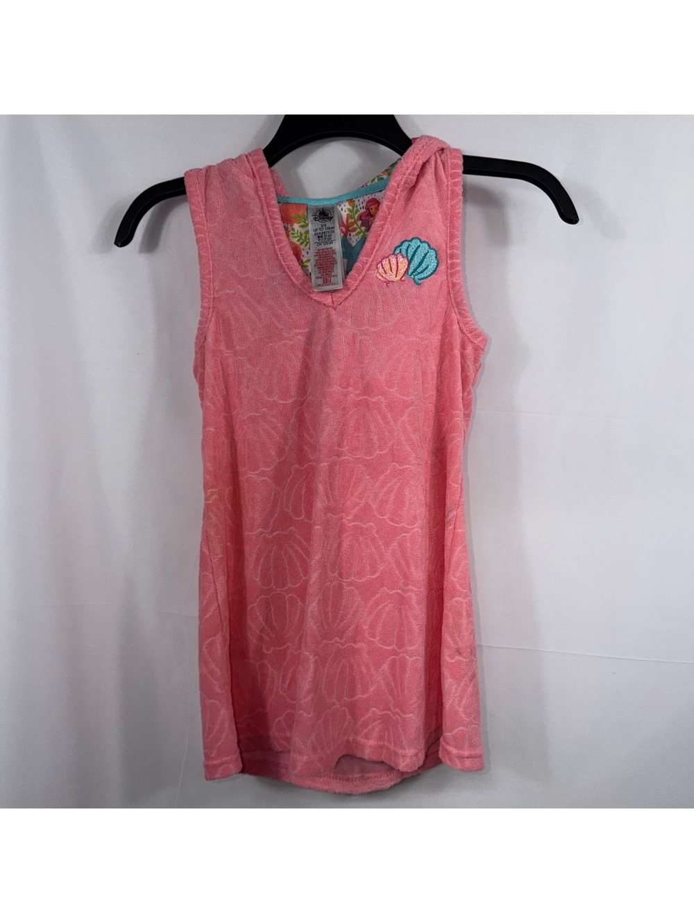Disney Ariel Girls Hooded Swim Cover Up Size 5/6